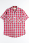 Vintage Red Plaid Button Up Shirt