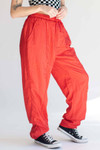 Red Nylon Track Pants