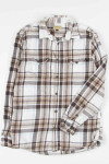 Soft White & Brown Vintage Flannel 2503