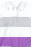 Purple Striped Polo Sweatshirt