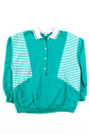 Striped Teal Polo Sweatshirt