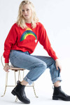 Rainbow Heart Applique Sweatshirt