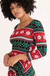 Red & Green Snowflake Fair Isle Dress