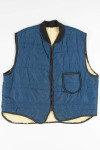 Vintage Navy Puff Sherpa Lined Vest