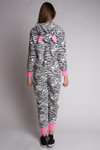White, Black, and Pink Zebra Onesie Pajamas