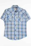 Blue Plaid Wrangler Button Up Shirt