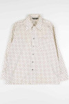 Cream Pattern Butterfly Collar Button Up Shirt