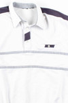 White Ribbed Polo Shirt