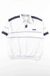 White Ribbed Polo Shirt