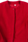 Red Wool Button-Up Jacket