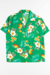Green Hibiscus Floral Hawaiian Shirt