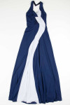 Navy Twist Front Halter Dress