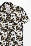 Black White Gold Floral Hawaiian Shirt