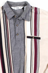 Tan Vertical Stripe Polo Shirt