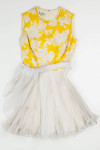 Vintage Yellow Floral Beaded Dress
