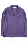 Lavender Silky Stretch Button Up Shirt