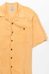 Tangerine Orange Waffle Knit Silk Hawaiian Shirt