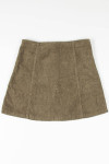 Brown Corduroy Button Front Mini Skirt