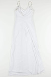 White Gitter Dotted Prom Dress