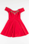 Red Jeweled Party Dress