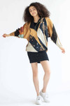 Vintage 90s Patchwork Oversize Ruched Jacket Dress