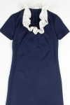 Navy Ruffle Collar Dress