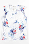 White Floral Sleeveless Top 1