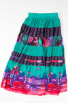 Teal Cactus Hippie Skirt