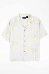 Light Yellow Floral Pocket Hawaiian Shirt