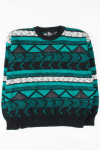 Teal & Leather 80s Sweater 2495