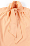 Peach Tie Neck Blouse