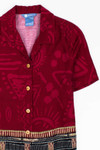 Printed Red Petite Hawaiian Shirt