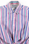 Pastel Striped Tie Waist Vintage Blouse