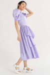 Vintage Purple Poof Sleeve Prom Dress