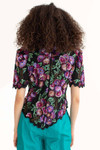 Lawrence Kazar Multicolor Floral Sequin Vintage Top