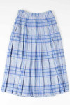 Vintage Blue Plaid Pleated Wool Skirt