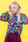 Multicolor Abstract Vintage Blouse