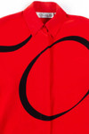 Red Ellipses Silk Blouse