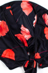 Black Floral Tie Front Crop Top