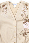 Gold Floral Short Sleeve Cardigan