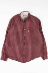 Burgundy Plaid Columbia Button Up Shirt