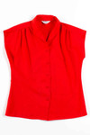 Red Sleeveless Vintage Blouse