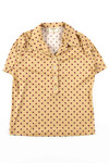 Vintage Tan Patterned Polo Shirt