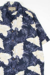 Navy Leaf Hawaiian Shirt