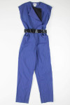 Retro Royal Pinstripe Jumpsuit