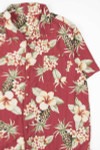 Rust Pineapple Floral Hawaiian Shirt