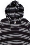 Black Striped Lightweight Baja Hoodie