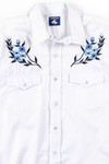 White Floral Western Button Up Shirt