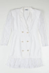 90s White Suit Coat Dress