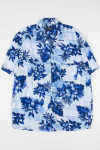 Blue Floral Print Hawaiian Shirt 1